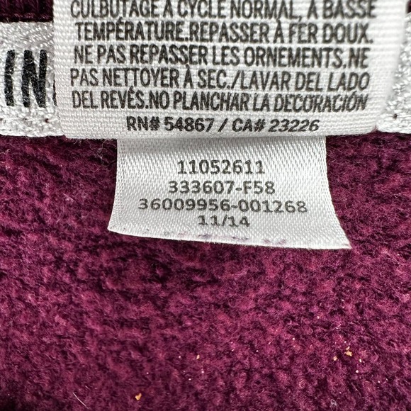 Pink Victoria's Secret Sweatshirt Womens SMALL Long Sleeve Graphic Burgundy - Picture 10 of 13